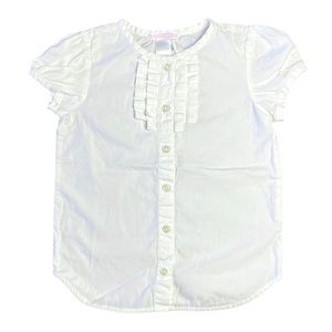 Janie And Jack Pleated Ruffle Blouse White 5T
